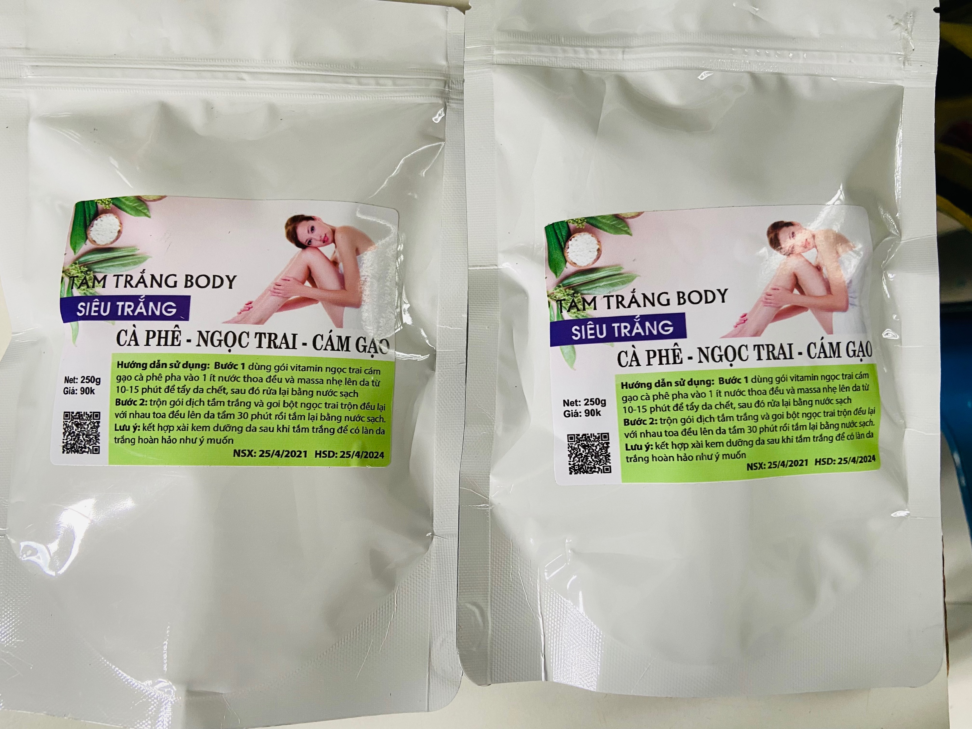 Tắm Body Cám Gạo -Cà Phê - Ngọc Trai Thái Lan