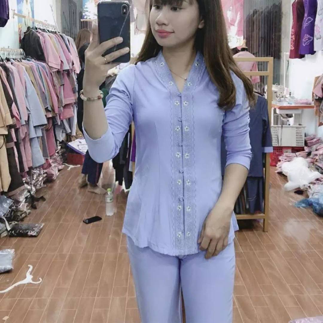 [HCM][Freeship] Đồ lam đi chùa đồ phật tử thun nữ mẫu bà lai