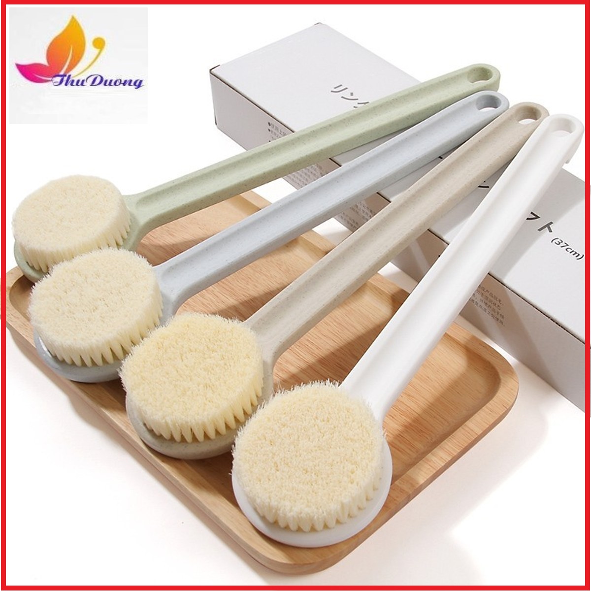 Bàn chải cọ lưng muji cán nhựa