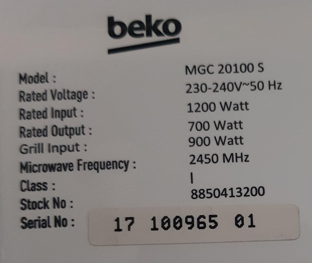 Lò Vi Sóng 20 lít Beko MOC20100S EU