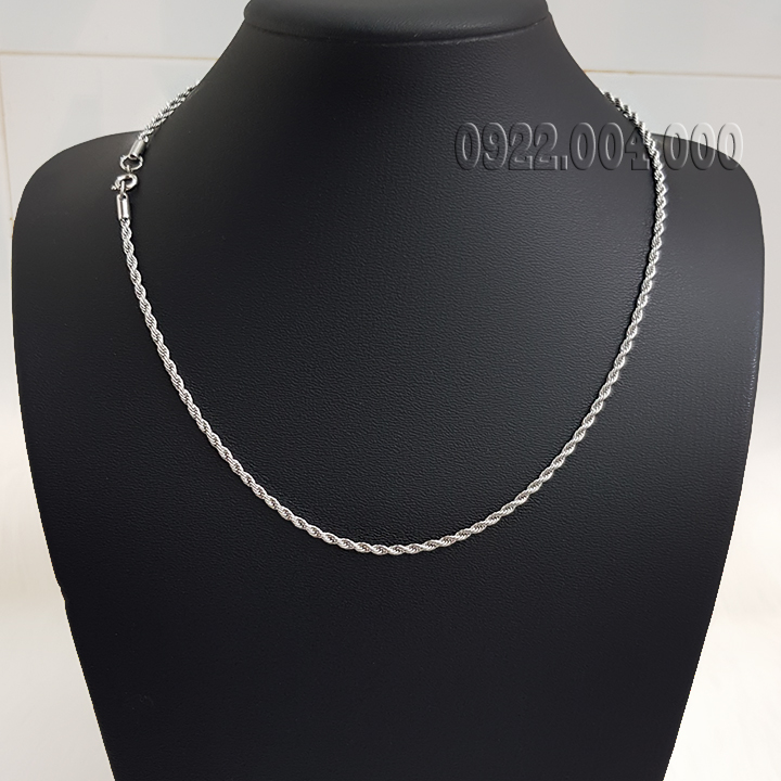 Dây chuyền nam kiểu dây thừng nhiều kích cỡ.