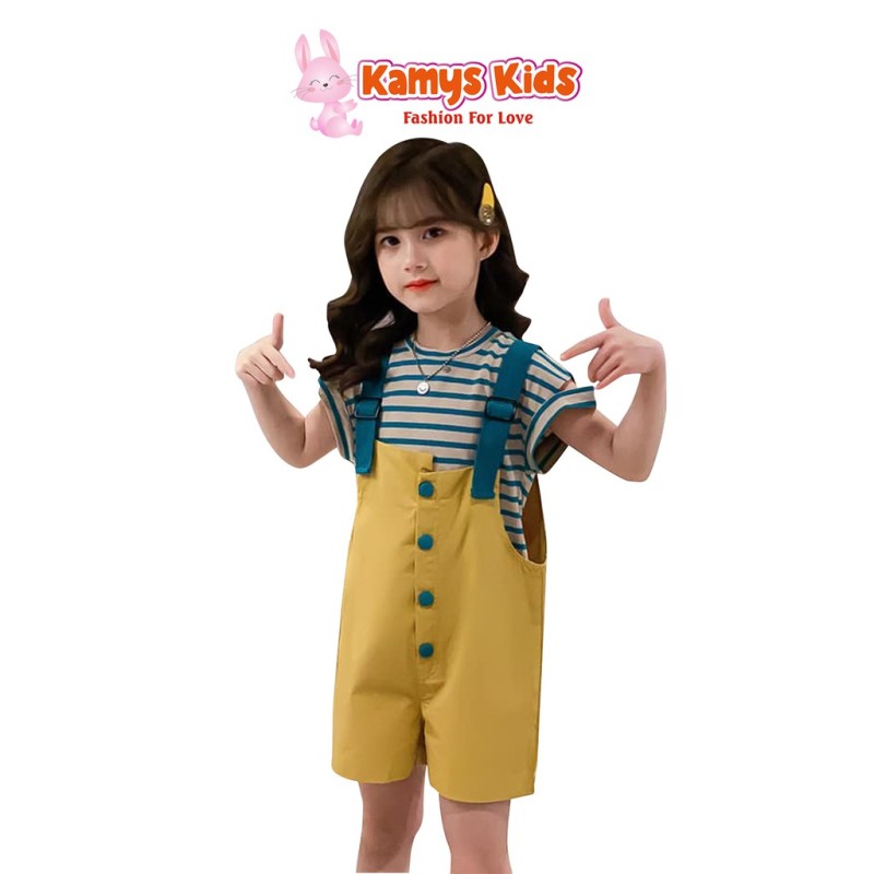 Nơi bán Bộ Quần Yếm Áo Cộc Tay Trẻ Em Kamys Kids Dễ Thương Cho Bé Gái Từ 15-40Kg