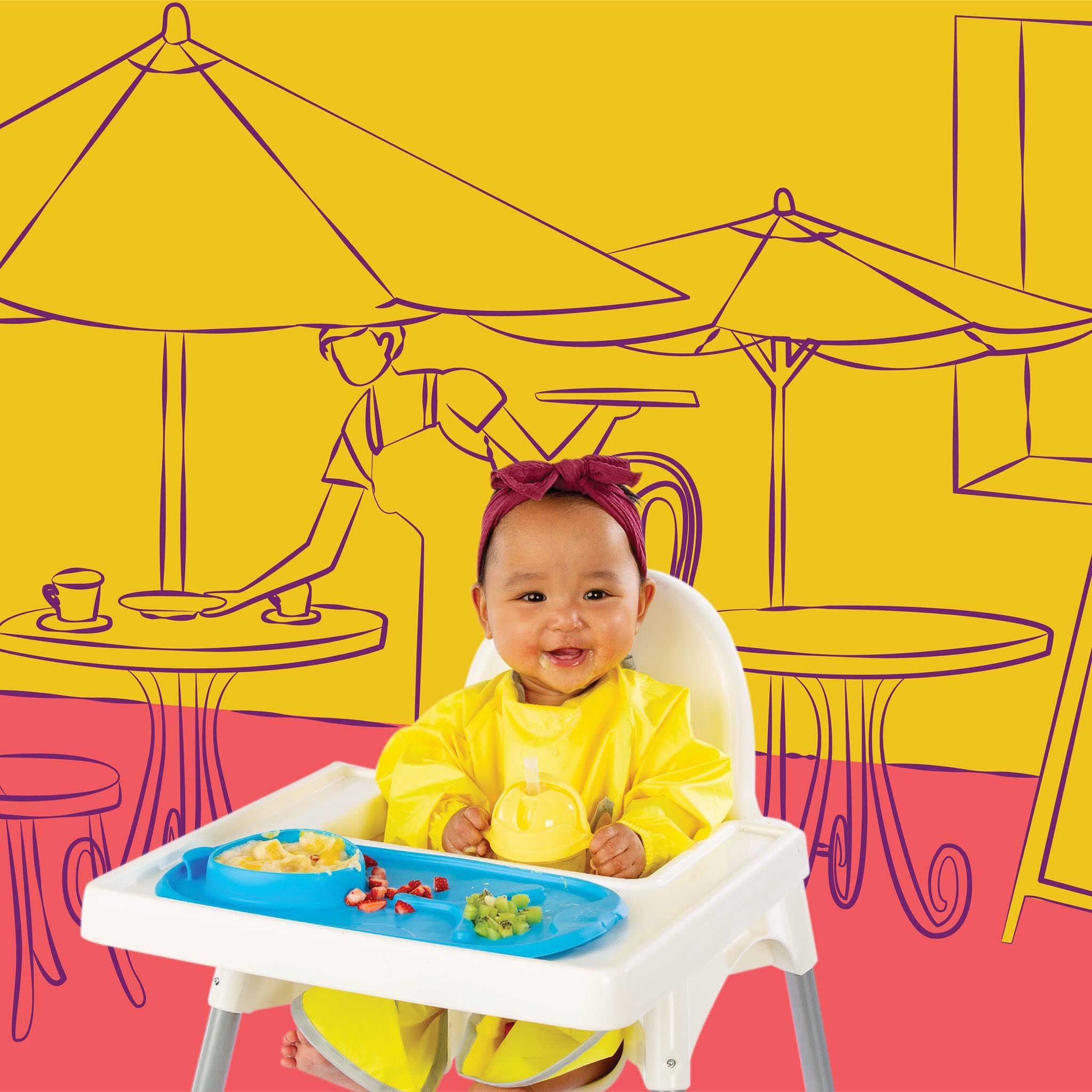 Dĩa ăn silicone gấp gọn (kèm muỗng) b.box cho bé