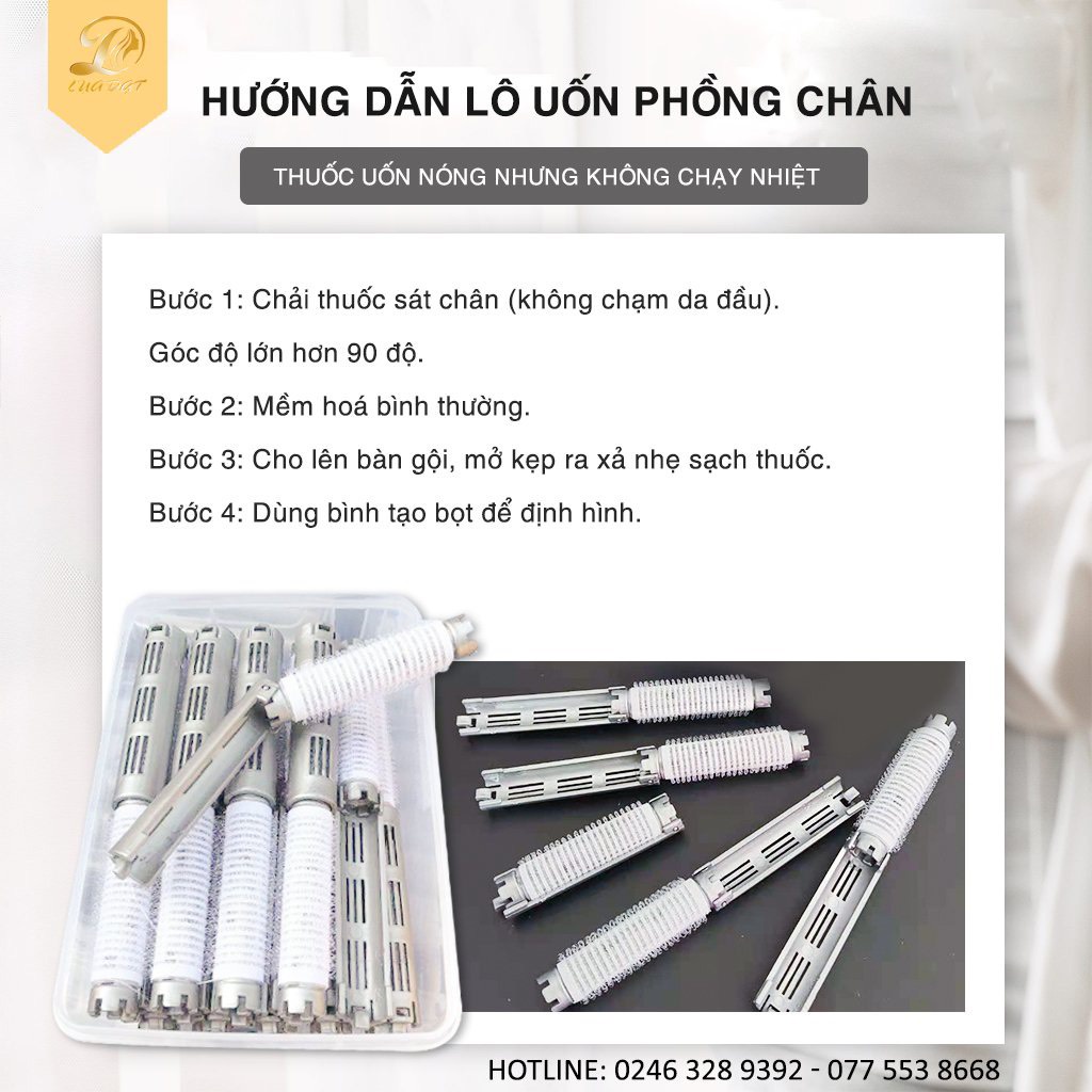 Bộ Lô Uốn Phồng Chân Tóc Lô Gai Cuốn Phồng Chân Tóc (1 Hộp)