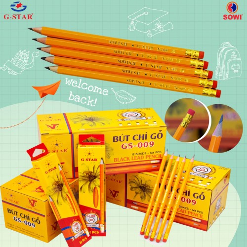 Hộp 12 cây bút chì gỗ gstar gs009 - k pen