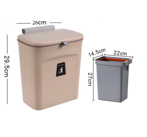 THÙNG RÁC THÔNG MINH MẪU MỚI KÈM RUỘT CÓ NẮP ĐẬY - Thùng rác cài cánh tủ bếp - Treo gắn tủ bếp -Dán nhà vệ sinh