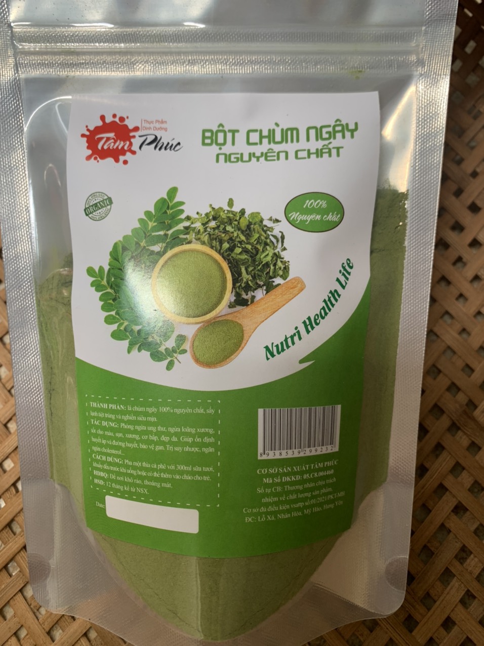 Bột chùm ngây sấy lạnh , lá chùm ngây nguyên chất, bột ăn dặm cho bé, bột rau củ sấy lạnh