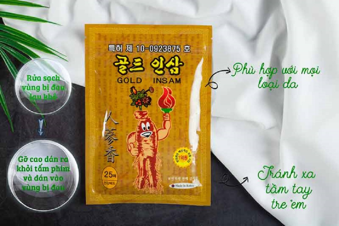 [HCM]Cao dán hồng sâm GOLD INSAM gói 25 miếng