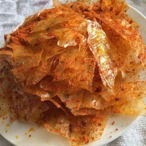 Bánh tráng trộn sa tế tôm ăn vặt