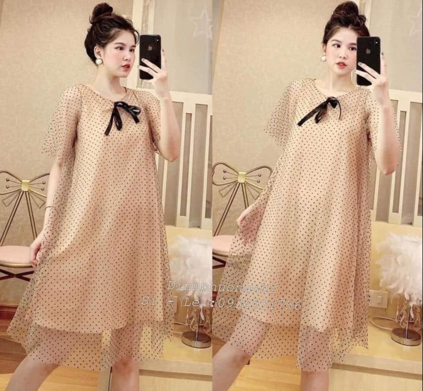 Váy bầu công sở bauxinh đầm bầu thời trang thiết kế dự tiệc chất lụa tơ đẹp 45-65kg