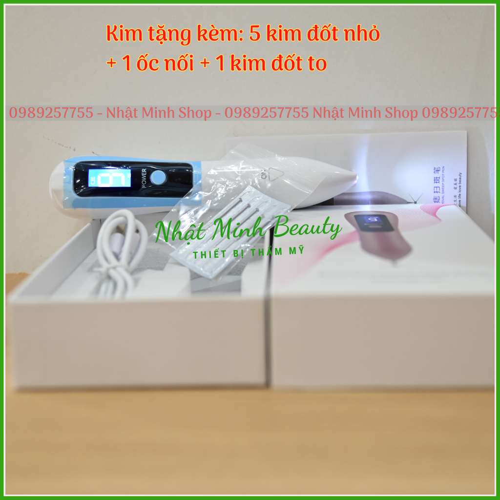 Máy đốt nốt ruồi 9 cấp, đốt hôi nách, mụn thịt có đèn pin