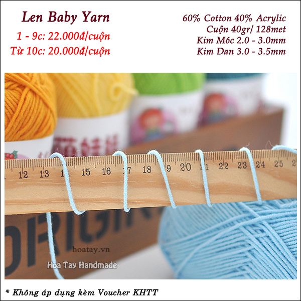 Len Baby Yarn đan móc trang phục, phụ kiện cho bé.