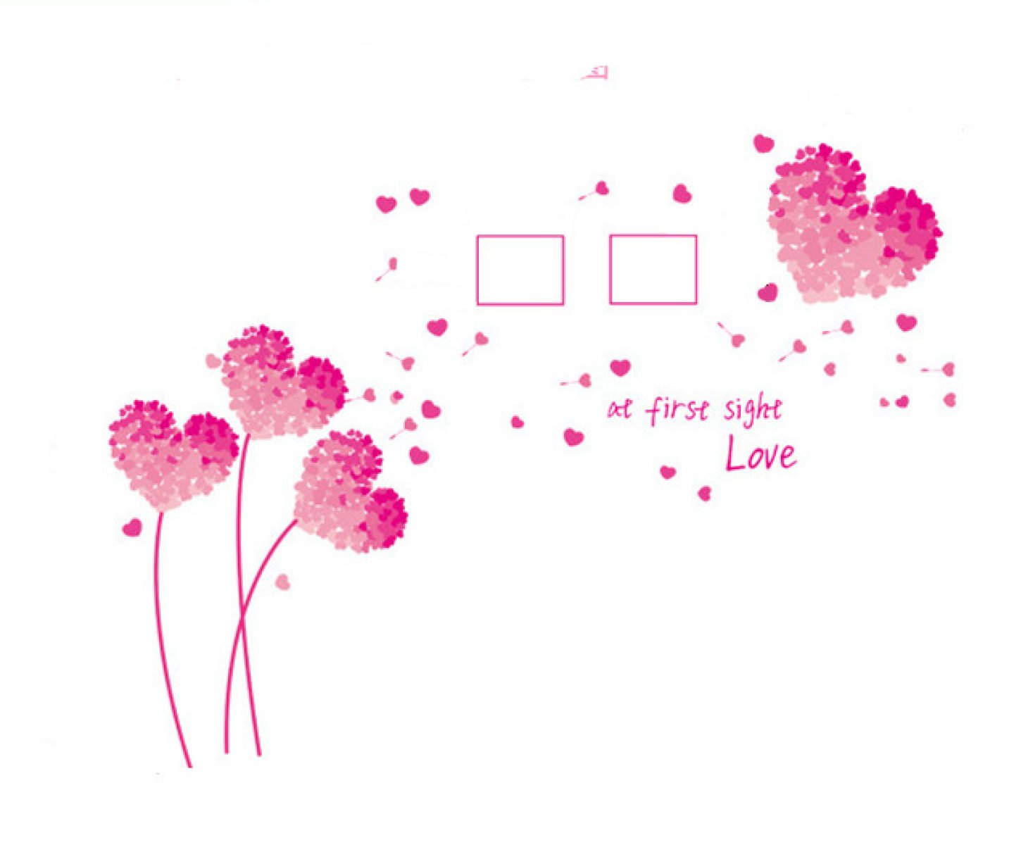 [HCM]DECAL DÁN TƯỜNG TRÁI TIM HỒNG VÀ CÔ GÁI