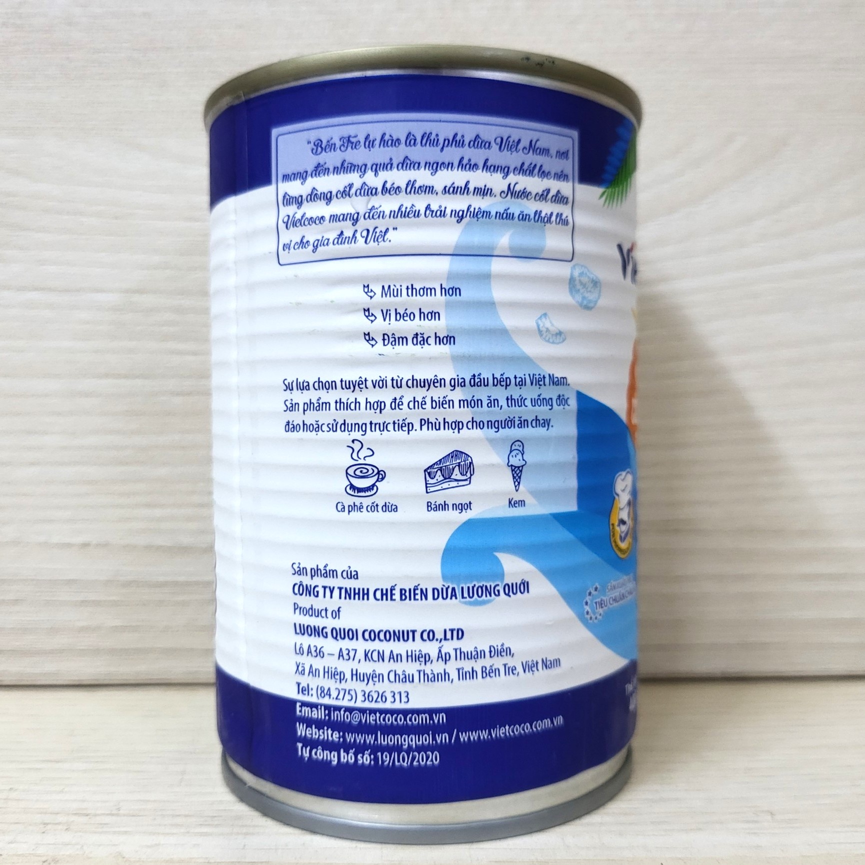 VIETCOCO (Lon 400ml) NƯỚC CỐT DỪA TƯƠI Rich & Creamy Coconut Cream (HALAL)