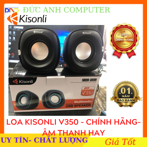 Loa vi tính 2.0 Kisonli V350 nghe hay thiết kế nhỏ gọn - Hãng phân phối- Bảo Hành 12 Tháng