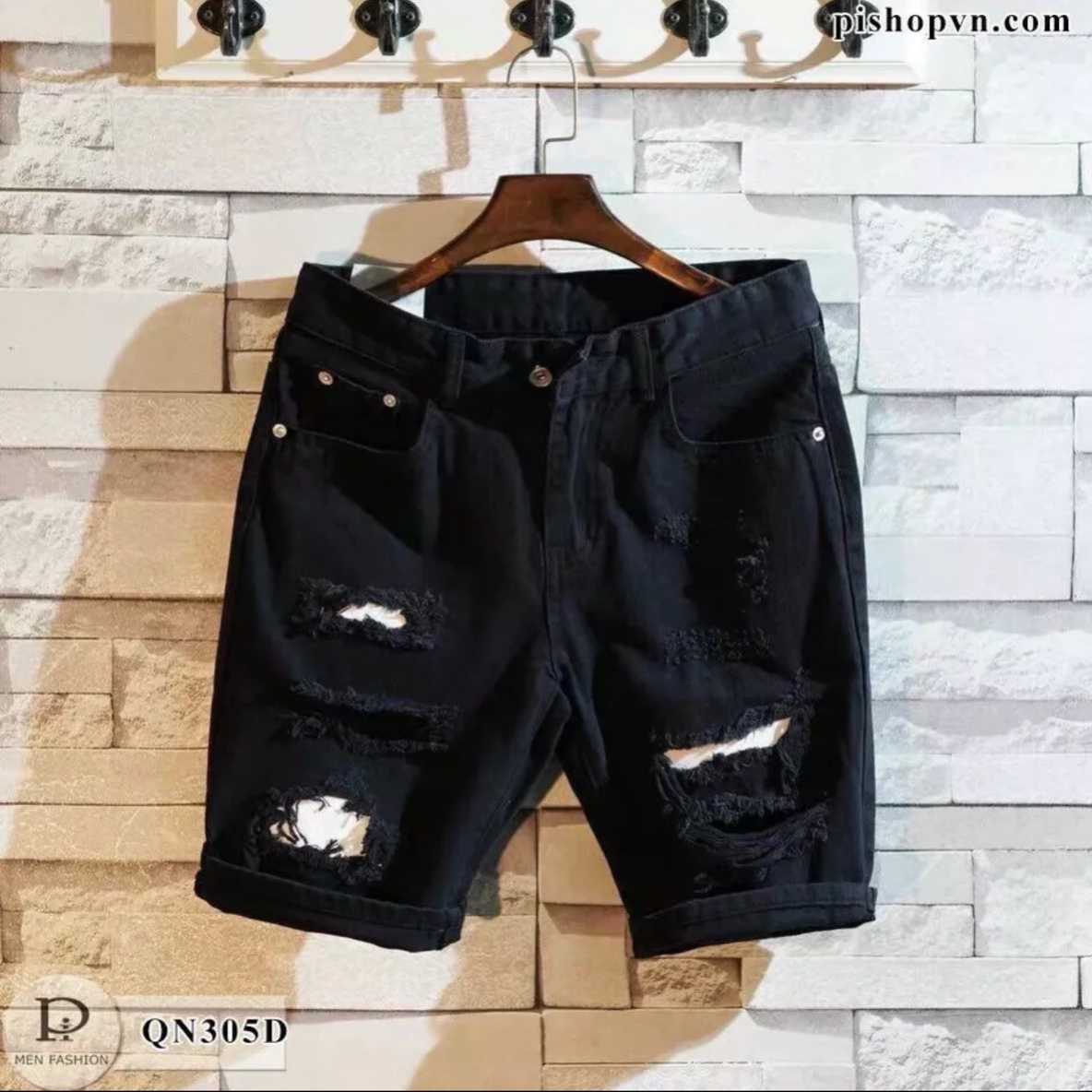 Quần short jean nam quảng châu hàng vnxk chất bò form chuẩn phối họa tiết cao cấp