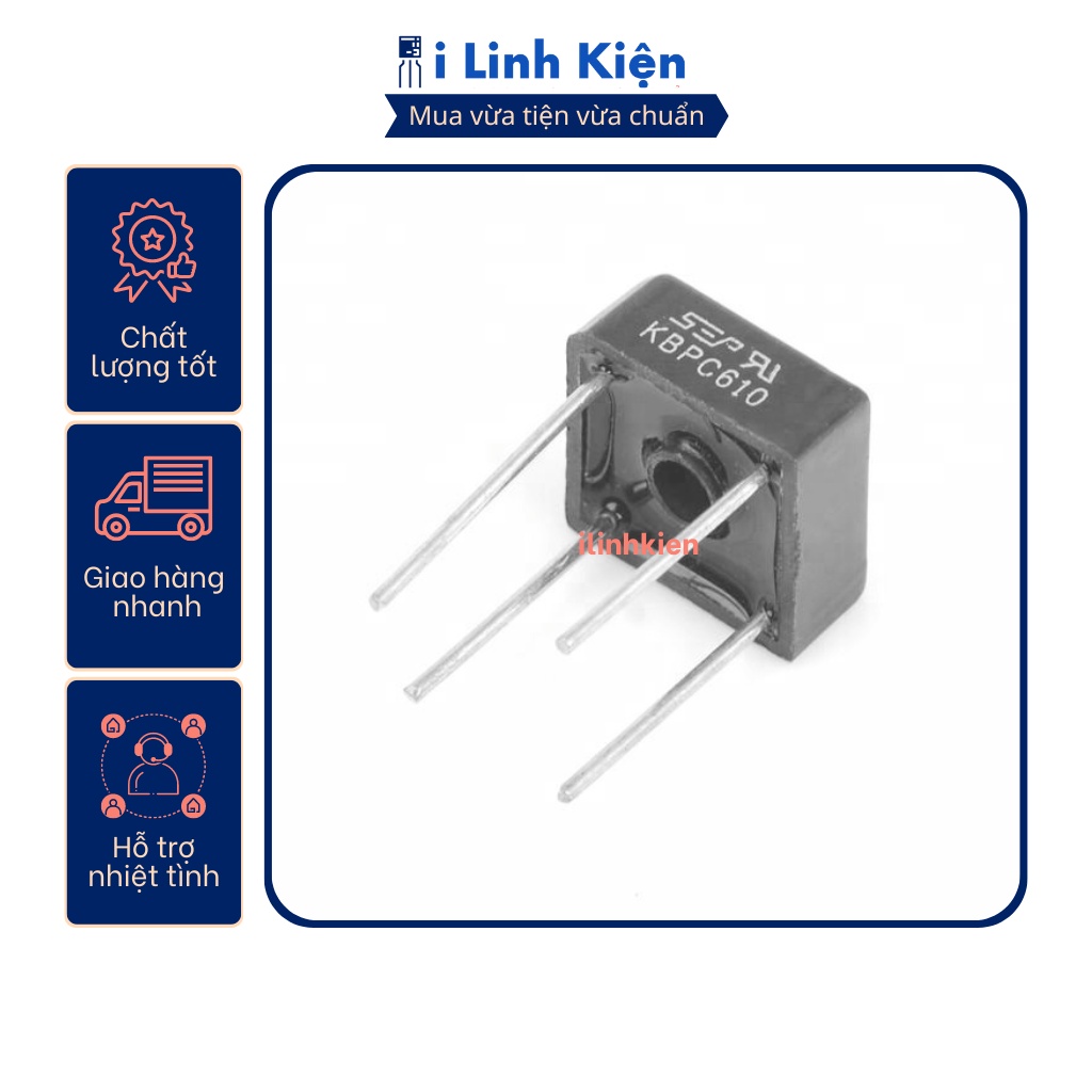 KBPC610 Diode cầu 6A 1000V DIP-4