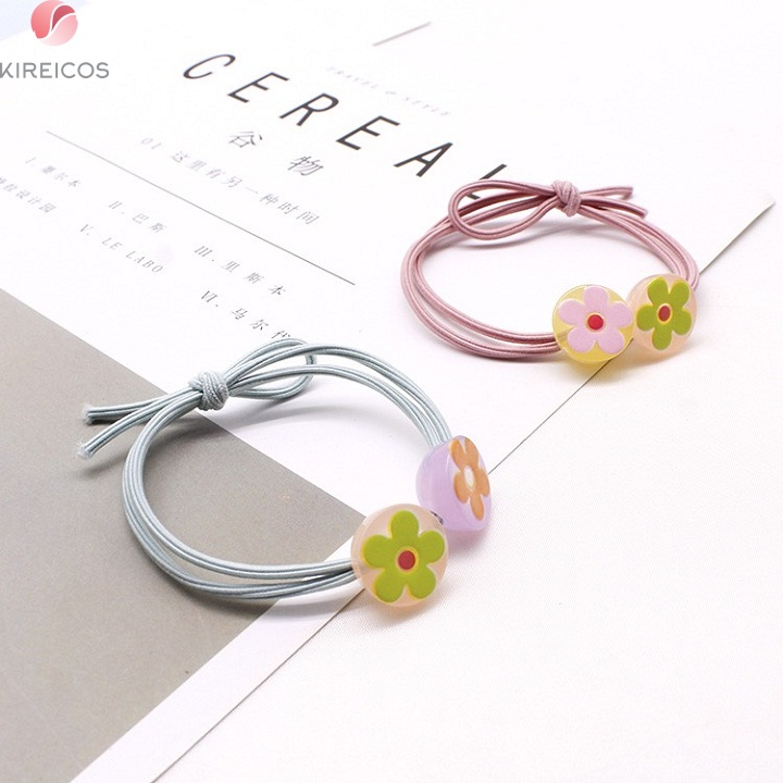 [HCM]Set 5 Dây Cột Tóc 2 Hoa 5 Cánh Nhiều Màu
