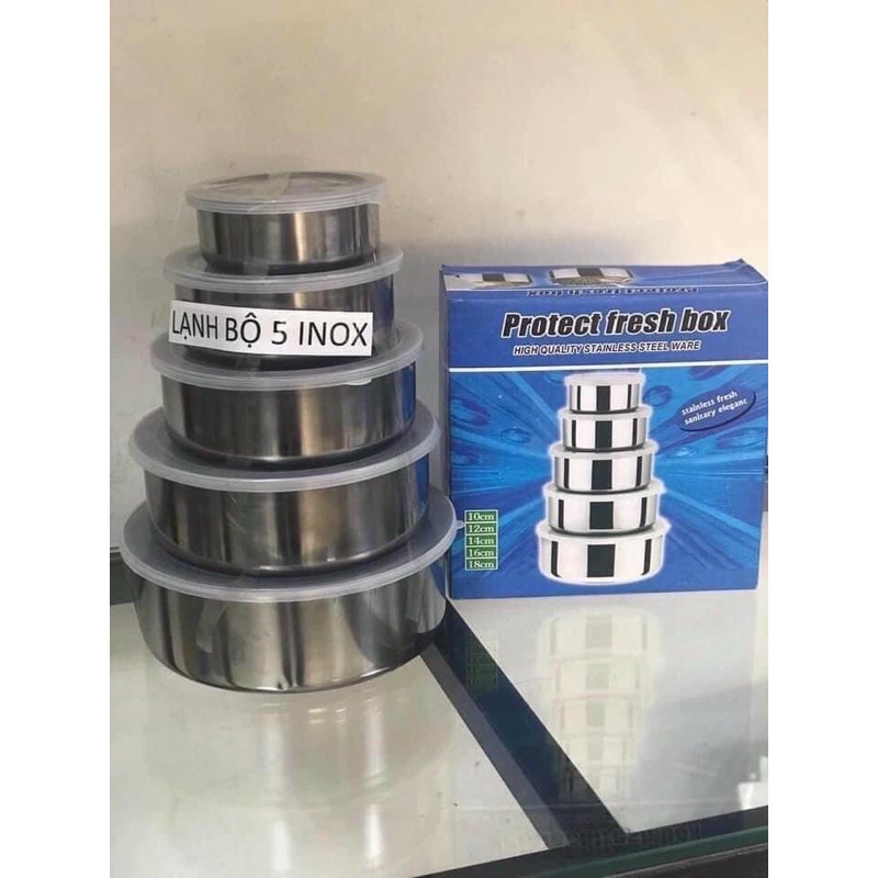 BỘ 5 BÁT INOX CÓ NẮP ĐẬY