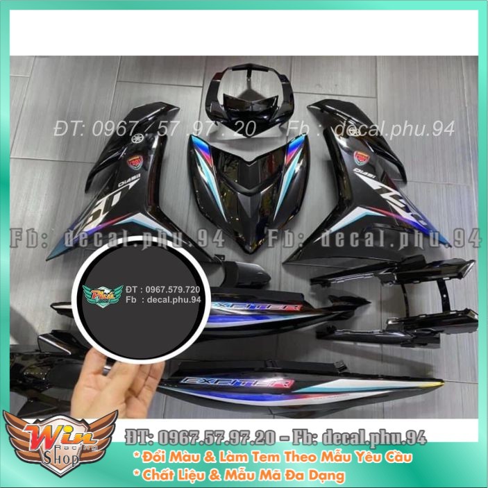 Tem rời Exciter 150 Bản kỉ niệm xe đen
