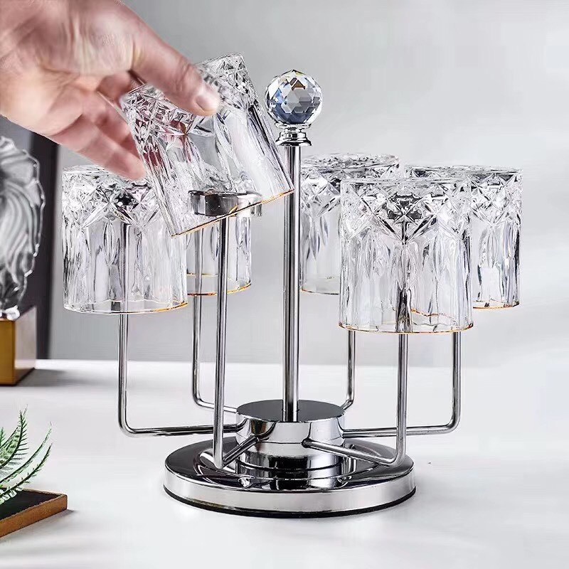 Giá úp cốc inox cao cấp xoay 360 độ