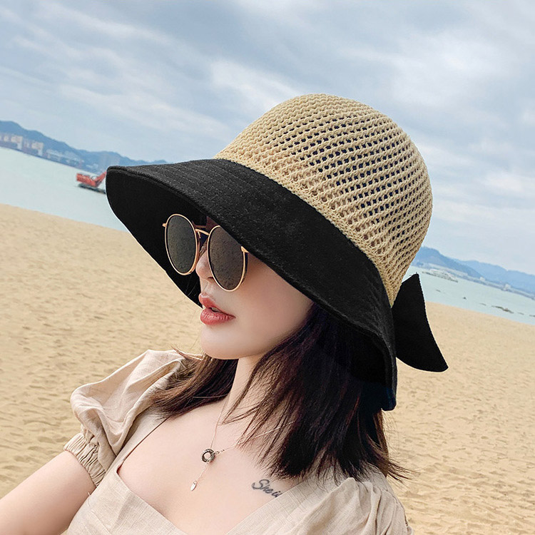 Hat brim wide style rush delivery bow ultra-beautiful-100style