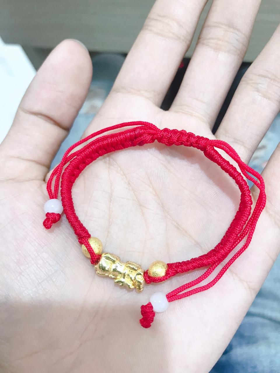 Vòng tay Tỳ Hưu may mắn - DÂY TO ĐỎ