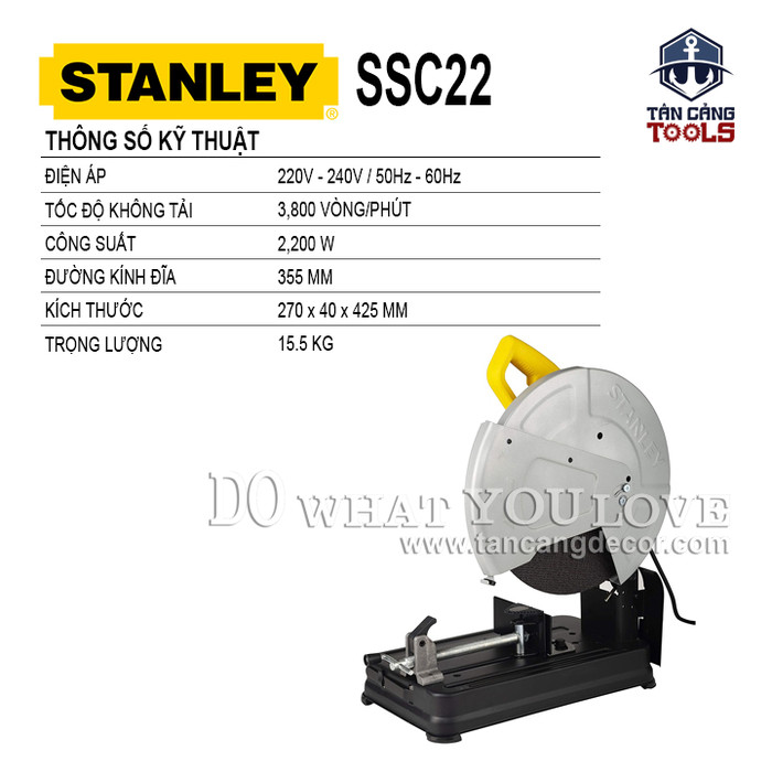 Máy Cắt Sắt Stanley SSC22 (355 mm) + Tặng Máy Vặn Vít BlackDecker KC3610
