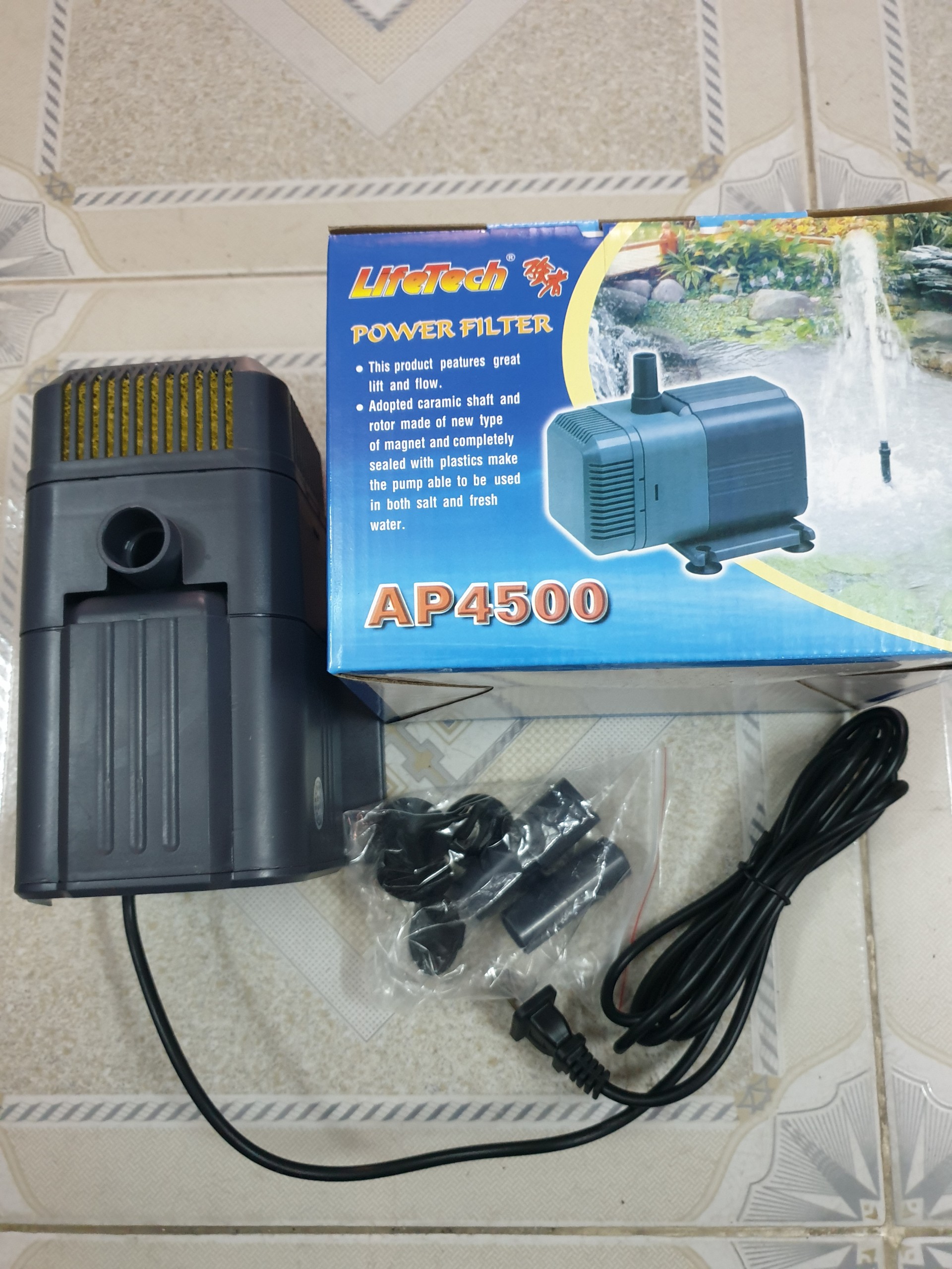 Máy Bơm Nước Lifetech AP4500 (50W - 2300L/H - 2.4M) - Bơm Lifetech AP4500 Cho Bể Cá