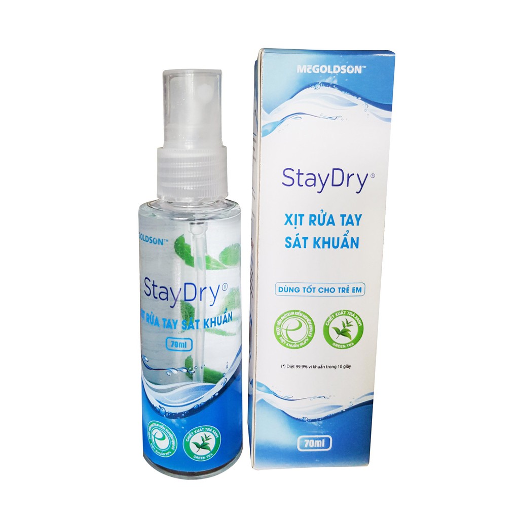 Xịt rửa tay sát khuẩn cho bé StayDry 70ml