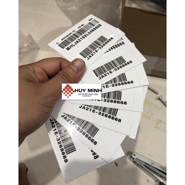 Tem mã vạch dán dè sau, tem QR xe wave 125i
