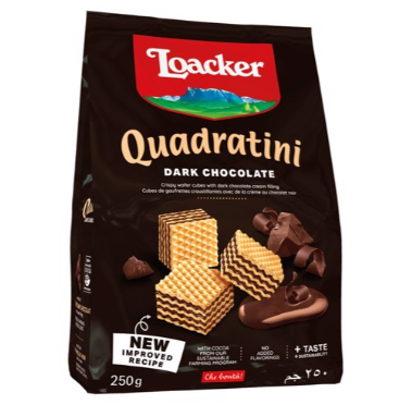 Bánh xốp Loacker Quadratini Dark Chocolate 250g