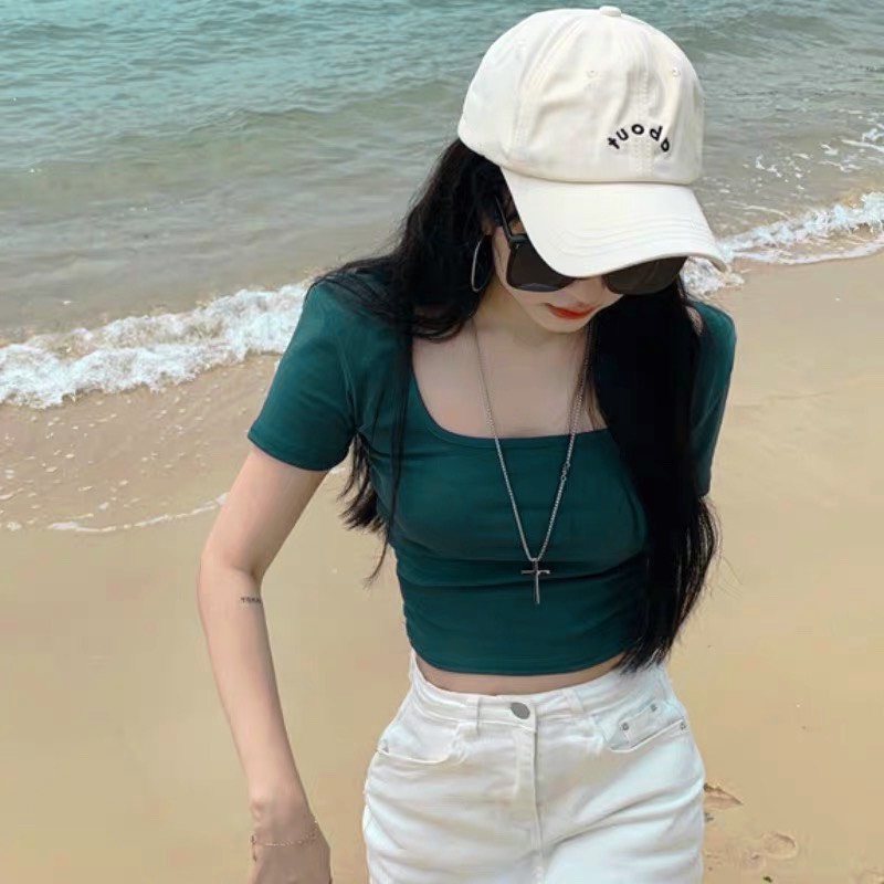 CATI Áo Thun Crotop Cổ Vuông (A1044)