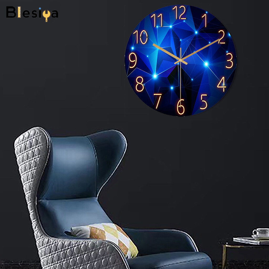 Blesiya đồng hồ treo tường hiện đại, đồng hồ thủy tinh thạch anh chất lượng không ồn