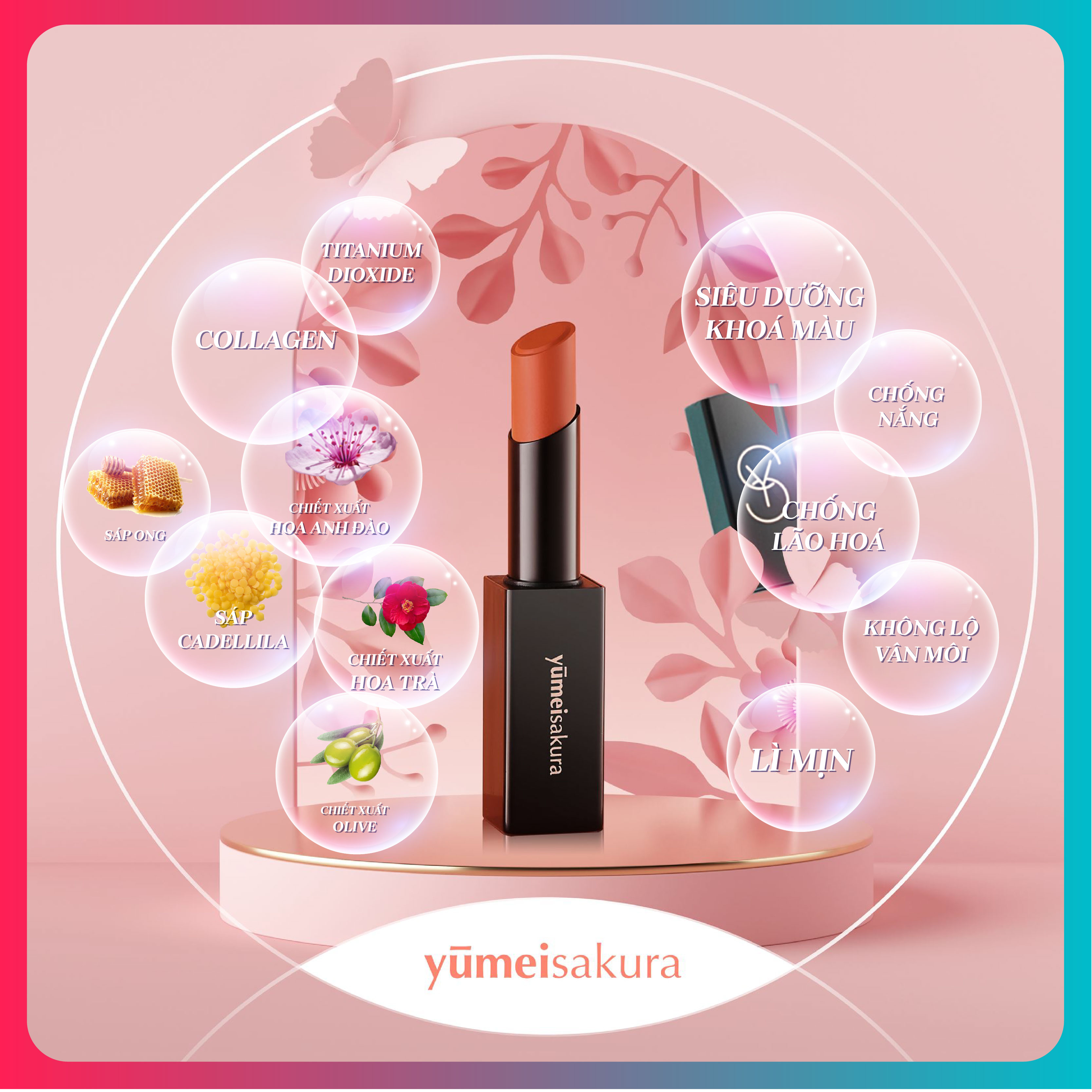 Son Thỏi Lì Yumeisakura - Hồng Cam - YMS09