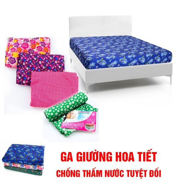Ga chống thấm chất liệu cotton 1m6 x 2m/1m8 x 2m (giao họa tiết ngẫu nhiên)