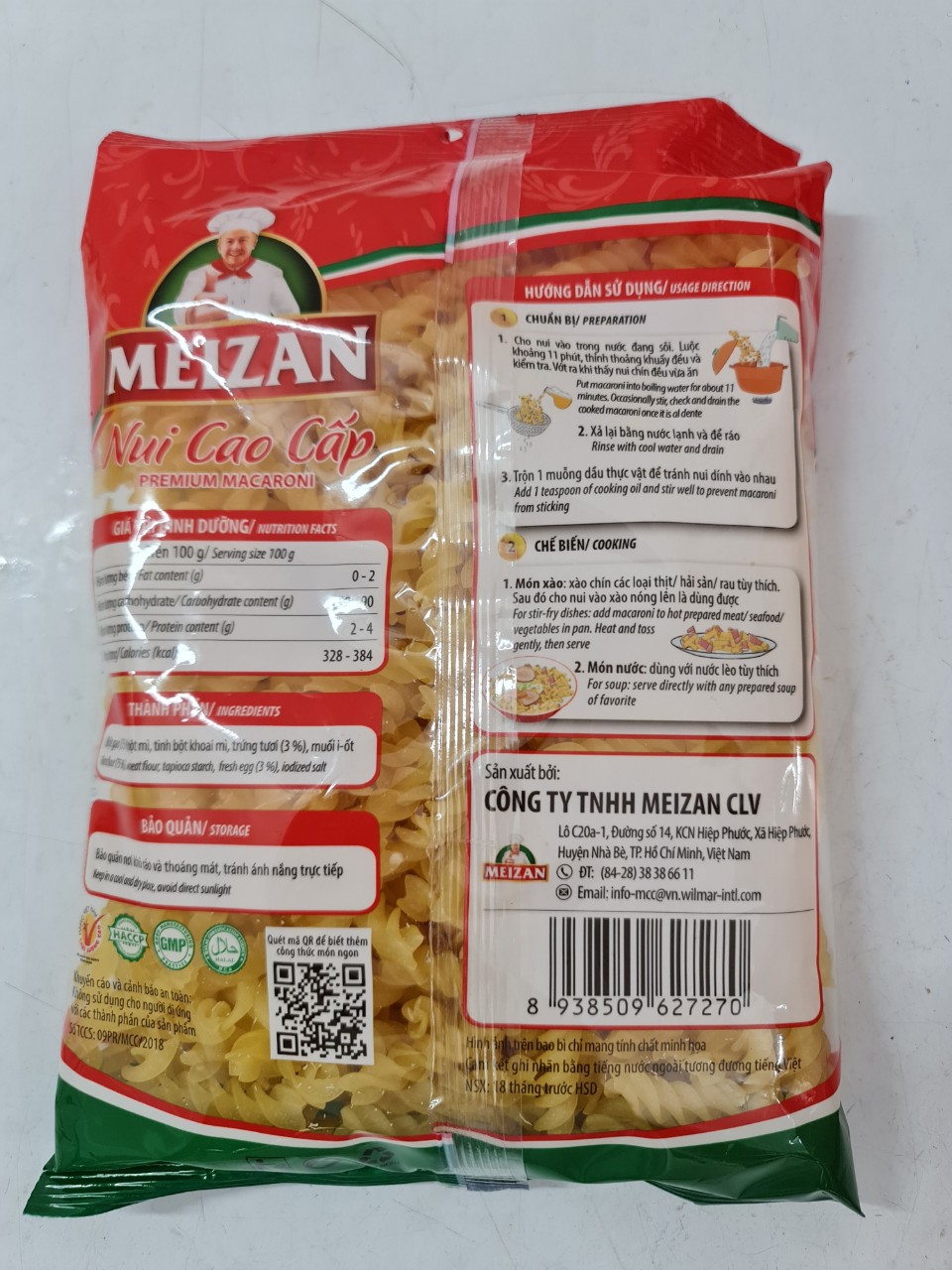 [300g – Hình Xoắn] NUI CAO CẤP [VN] MEIZAN Premium Macaroni (Fusilli) (halal)