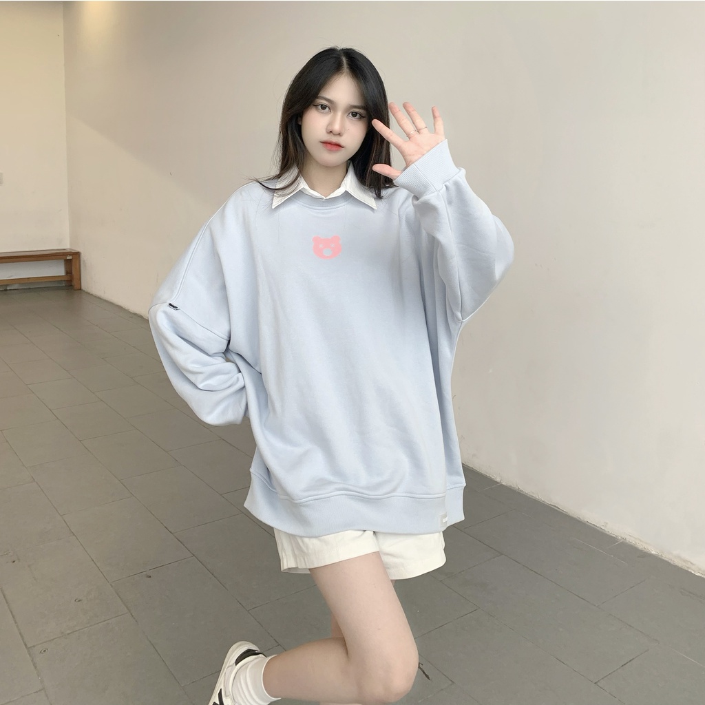 AITHER STUDIO Áo nỉ Sweater GẤU Donut Unisex form rộng
