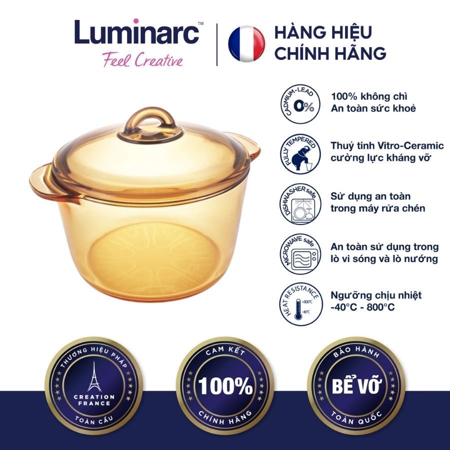 Nồi Thuỷ Tinh Luminarc Amberline Granite 3L- LUAMN1769