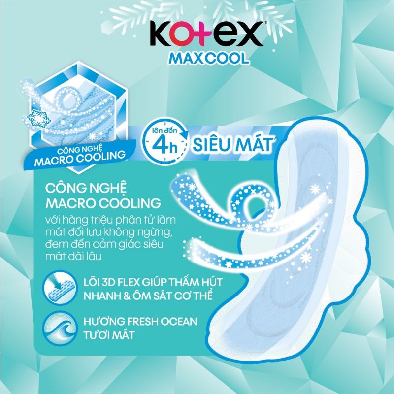 Băng vệ sinh Kotex maxcool siêu mỏng cánh