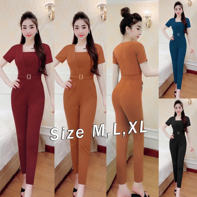 Jum dài ống ôm tay ngắn dây kéo lưng kèm belt như hình J1128