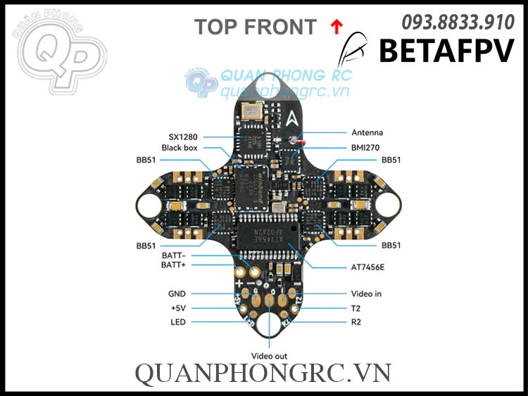 BETAFPV F4 1S 5A AIO Brushless Flight Controller (Serial ELRS 2.4G/SPI Frsky V3.0) Light Version
