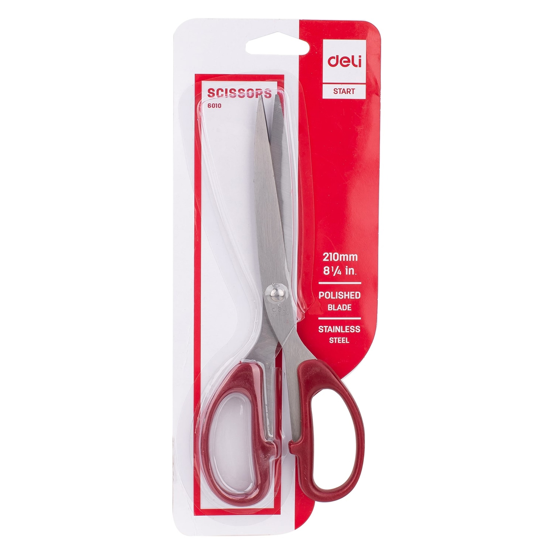 Kéo 210mm Deli, Đen/Đỏ - 1 chiếc - E6010
