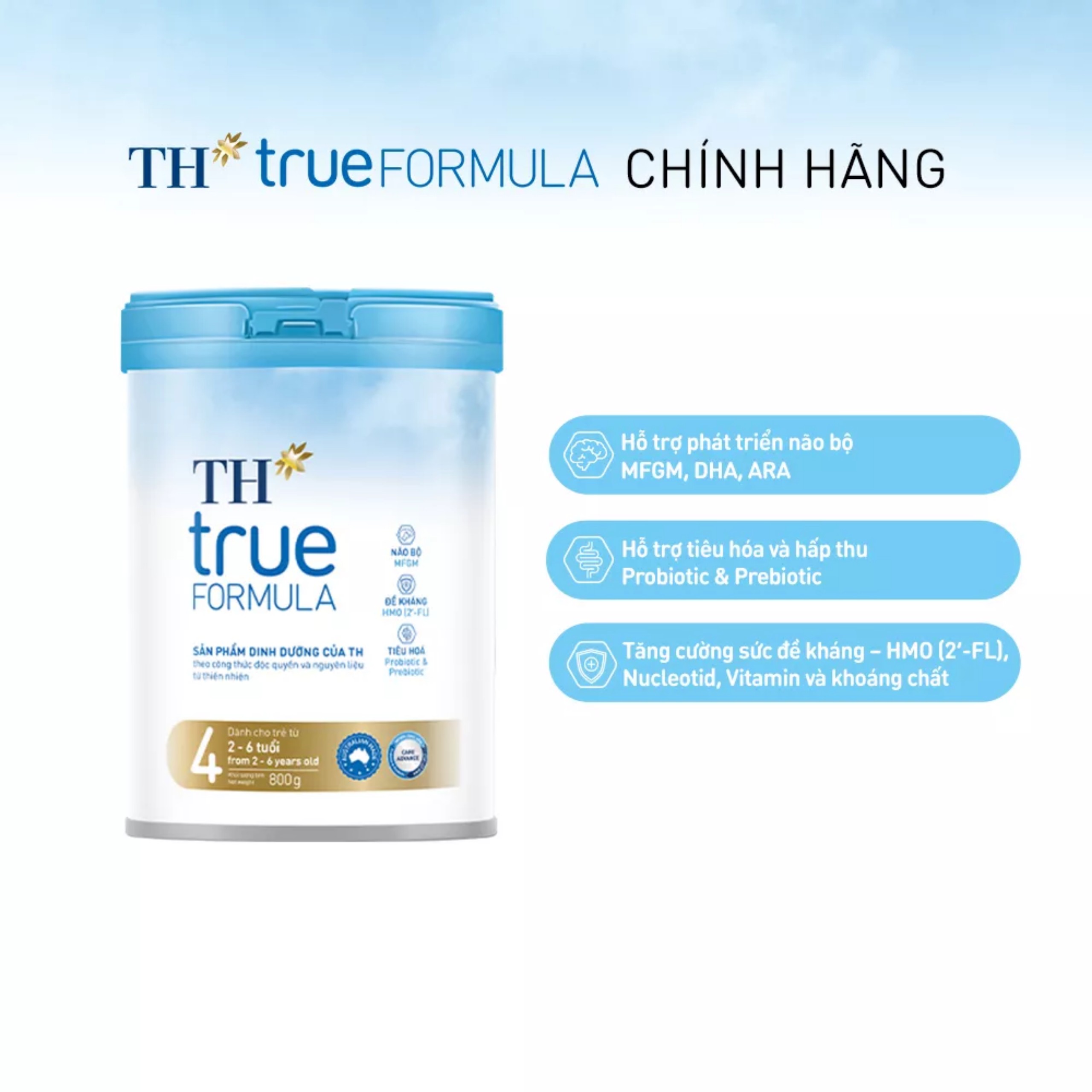 (HSD T3-2026) Sữa Bột Dinh Dưỡng Công Thức TH True Formula 4 800g (Từ 2 - 6 Tuổi).