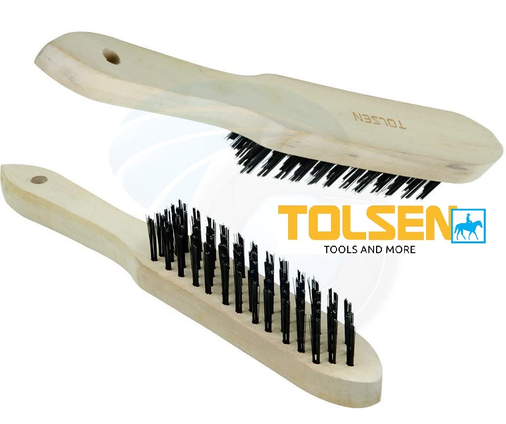 Bàn Chải Sắt Cán Gỗ 5 Hàng TOLSEN 32063