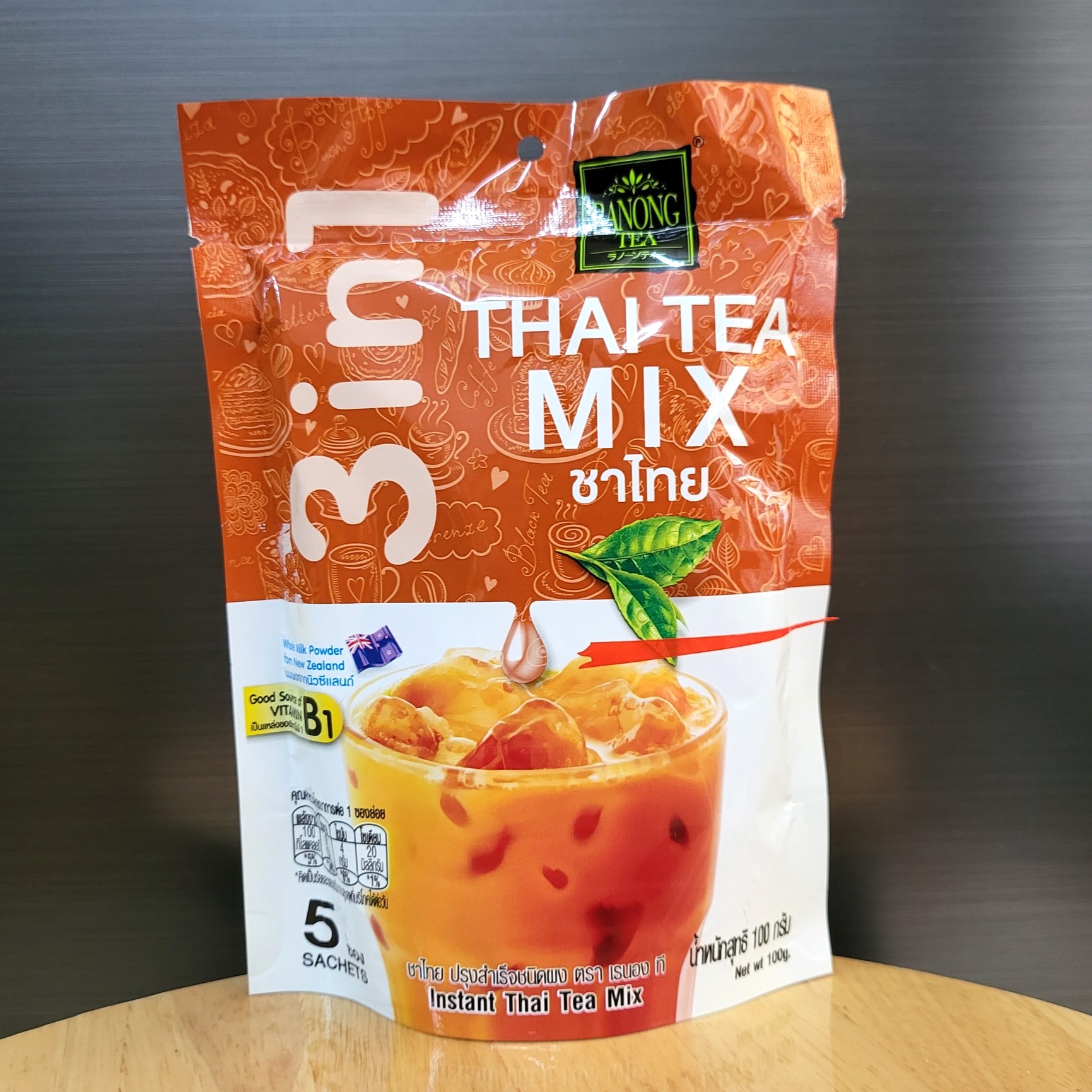 Túi nhỏ 100g / 5 gói - trà sữa thái đỏ hòa tan / thái lan / ranong tea 3 in 1 instant thai tea mix