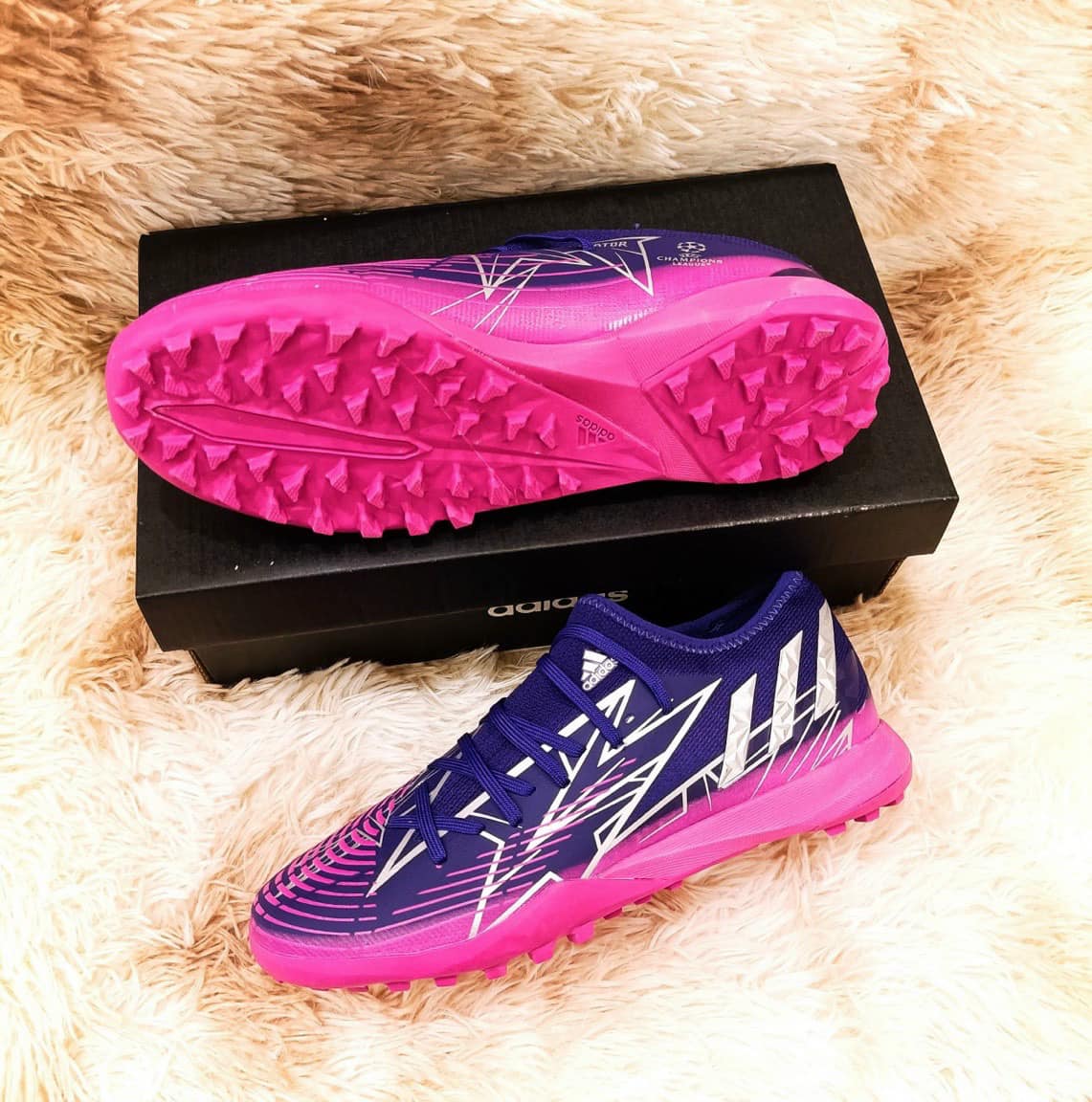 [Rẻ vô địch] Giày Bóng Đá Predator Edge.3 Tím Than Hàng Cao Cấp