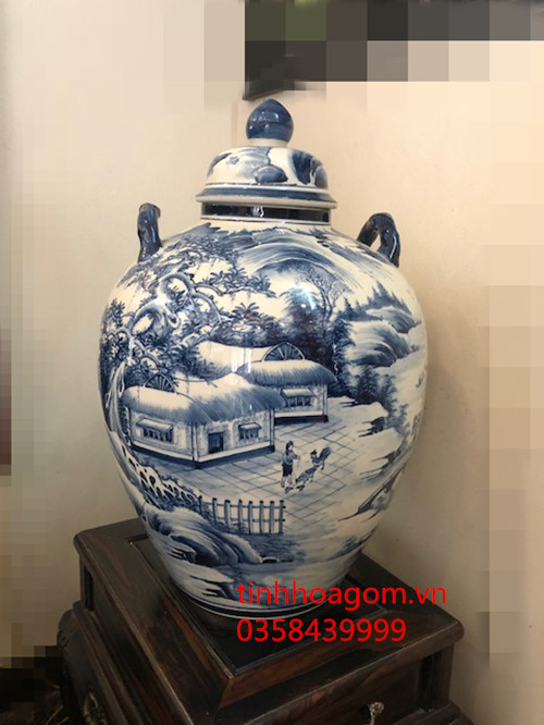 Bình ngâm rượu sứ Bát Tràng 50l