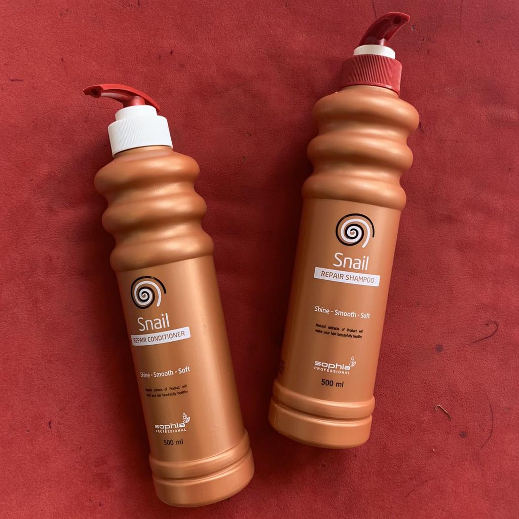 [HCM]Gội Xả Phục Hồi Tóc Snail Sophia Professional 500mlx2