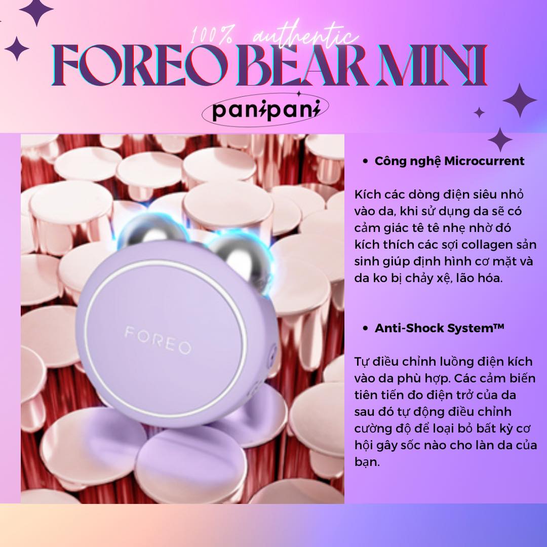 [100% AUTH][ HỖ TRỢ BẢO HÀNH] MÁY MASSAGE NÂNG CƠ MẶT FOREO BEAR MINI